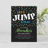 Jump Neon Trampoline Invitation d'anniversaire (Debout devant)