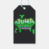 Jump Neon Trampoline Verjaardagsfeestje Dank u Cadeaulabel (Achterkant)