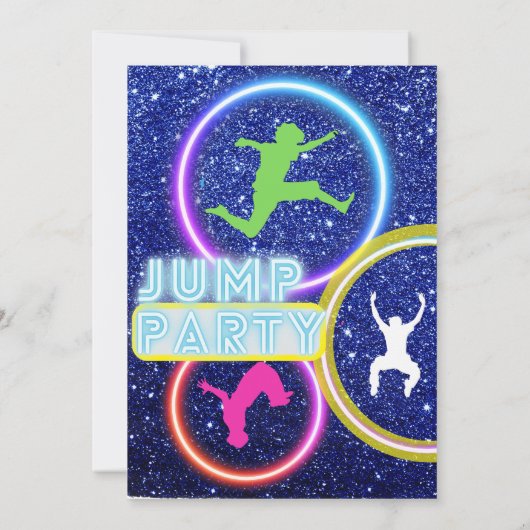 Jump Party Bounce Neon Trampoline Park Kaart (Achterkant)