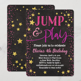 Jump & Play Verjaardag Uitnodiging Bounce House Pa