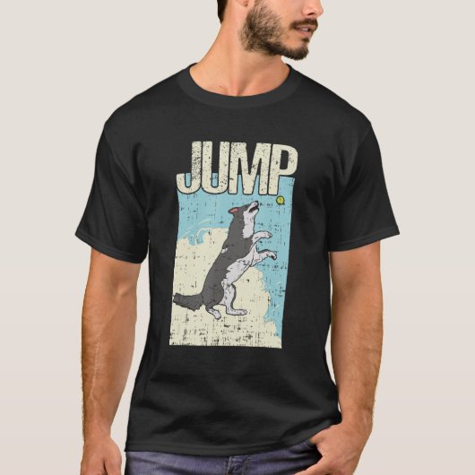Jump Sheepdog Border Collie T-shirt (Voorkant)