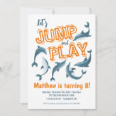 Jump Spelen Dolfijnenpark Kinder Feest Sinaasappel Kaart (Voorkant)