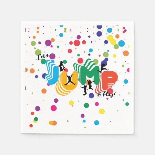 Jump Spelen Trampoline Park Party Kinderen Verjaar Servet (Voorkant)