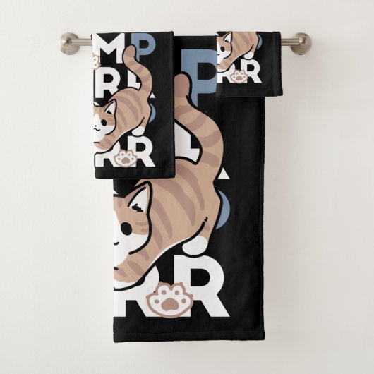 Jump Spint Jump: speels kattenontwerp met leuke ku Bad Handdoek (Insitu)