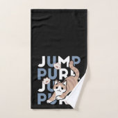 Jump Spint Jump: speels kattenontwerp met leuke ku Bad Handdoek (Handdoek)