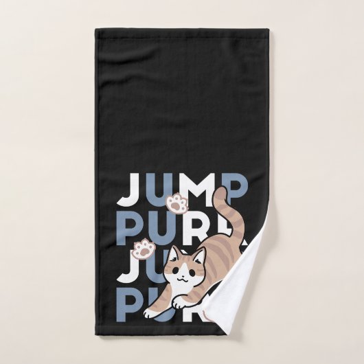 Jump Spint Jump: speels kattenontwerp met leuke ku Bad Handdoek (Handdoek)