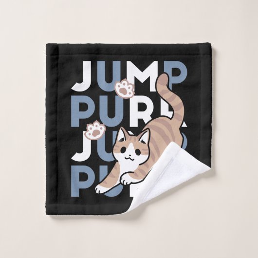 Jump Spint Jump: speels kattenontwerp met leuke ku Bad Handdoek (Wasdoekje)