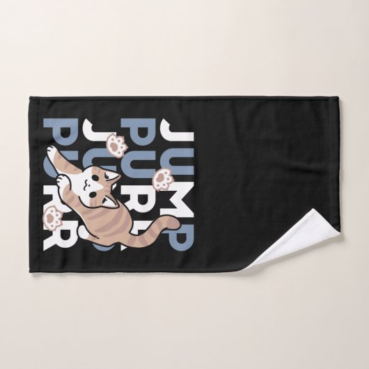 Jump Spint Jump: speels kattenontwerp met leuke ku Bad Handdoek (Handdoek)