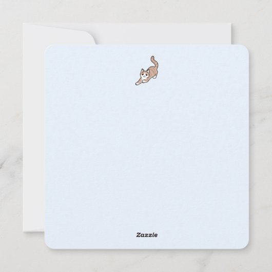 Jump Spint Jump: speels kattenontwerp met leuke ku Feestdagenkaart (Achterkant)