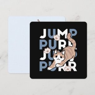 Jump Spint Jump: speels kattenontwerp met leuke ku Feestdagenkaart