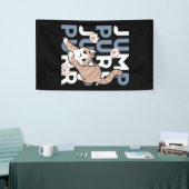 Jump Spint Jump: speels kattenontwerp met leuke ku Spandoek (Beurs)