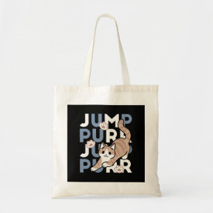 Jump Spint Jump: speels kattenontwerp met leuke ku Tote Bag