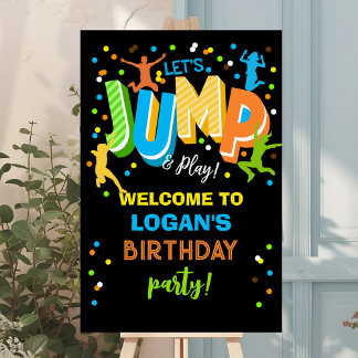 Jump Trampoline Affiche de bienvenue d'anniversair