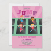 Jump Trampoline Birthday Girls Pink uitnodiging (Voorkant)