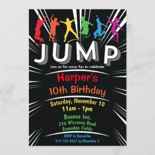 Jump Trampoline Birthday Party Kaart