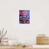 Jump Trampoline Neon Affiche de bienvenue du parti (Cuisine)