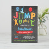 Jump Trampoline Park Birthday Invitations Kaart (Staand voorkant)