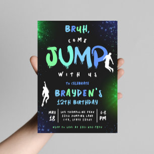 Jump Trampoline Park Graffiti Invitation d'anniver