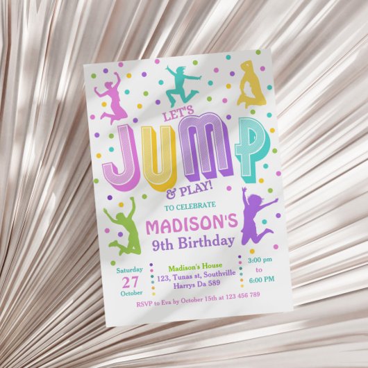 Jump Trampoline Park Verjaardagsfeestuitnodiging Kaart