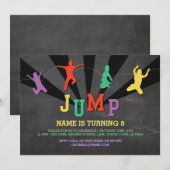 Jump Trampoline Verjaardagsfeest Rode Jongens Uitn Kaart (Voorkant / Achterkant)