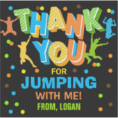 Jump Trampoline Verjaardagsgunst Sticker (Voorkant)