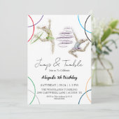 Jump Tumble Girl Gymnastic invitation Anniversaire (Debout devant)