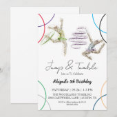 Jump Tumble Girl Gymnastic invitation Anniversaire (Devant / Derrière)