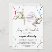 Jump Tumble Girl Gymnastic invitation Anniversaire