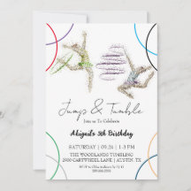 Jump Tumble Meisje Gymnastische Verjaardag uitnodi