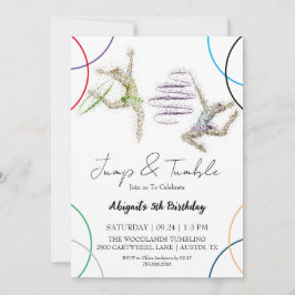 Jump Tumble Meisje Gymnastische Verjaardag uitnodi Kaart