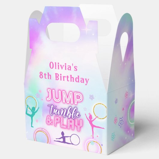Jump Tumble Play Meisje Verjaardagsfeestje Favor B Bedankdoosjes (Geopend)