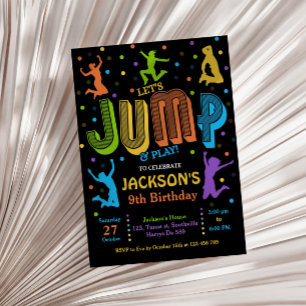 Jump verjaardag Trampoline Party uitnodiging