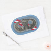 Jump Wings sur 1er Bn 143e Inf Oval Stickers (Enveloppe)