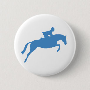 Jumper Horse Silhouette (blauw) Ronde Button 5,7 Cm