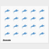 Jumper Horse Silhouette (blauw) Ronde Sticker (Vel)