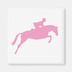 Jumper Horse Silhouette (roze) Magneet