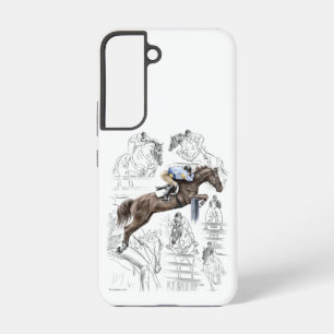 Jumper Horses Fences Montage Samsung Galaxy Hoesje