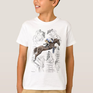 Jumper Horses Fences Montage T-shirt
