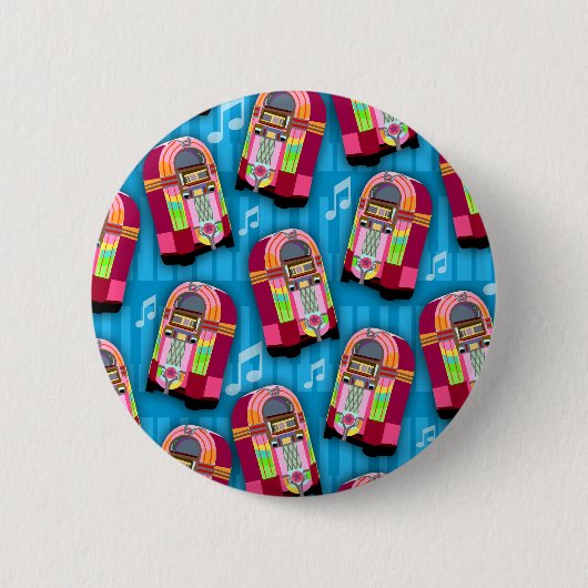 Jumpin Neon Jukebox Pattern Ronde Button 5,7 Cm (Voorkant)