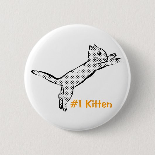 Jumping #1 Kitten Ronde Button 5,7 Cm (Voorkant)