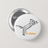 Jumping #1 Kitten Ronde Button 5,7 Cm (Voorkant /achterkant)