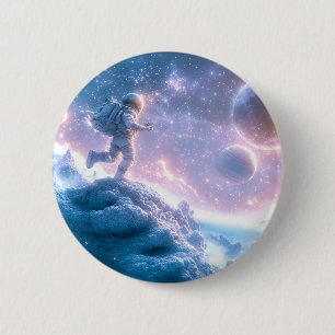 Jumping Astronaut Ronde Button 5,7 Cm