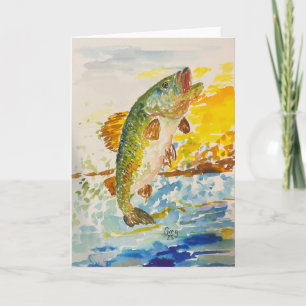 Jumping Bass Bedankt Card