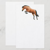 Jumping Bay Horse Stationery Briefpapier (Voorkant / Achterkant)