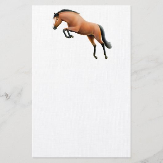 Jumping Bay Horse Stationery Briefpapier (Voorkant)