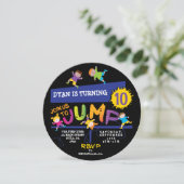 Jumping Bounce Neon Invitation à la fête d'anniver (Debout devant)