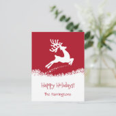 Jumping Deer texte personnalisé Vacances carte pos (Debout devant)