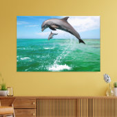 Jumping Dolfijnen Aangepaste Canvas Muur Kunst (Insitu (Woonkamer))