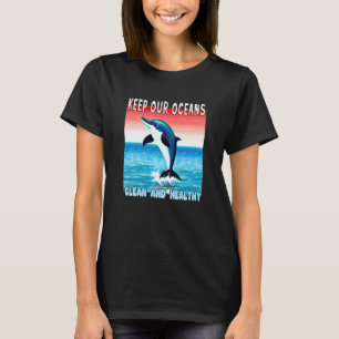 Jumping Dolphin houdt onze oceanen schoon en gezon T-shirt