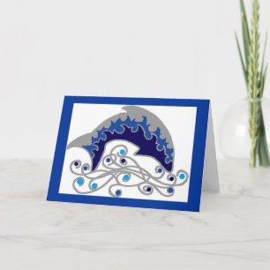 Jumping dolphin note card kaart